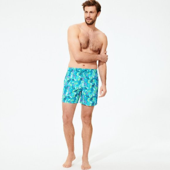 Vilebrequin Other - Vilebrequin Men's Light Azure 'Ocean Paisley' Moorea Swim Shorts -Size XXL - NWT